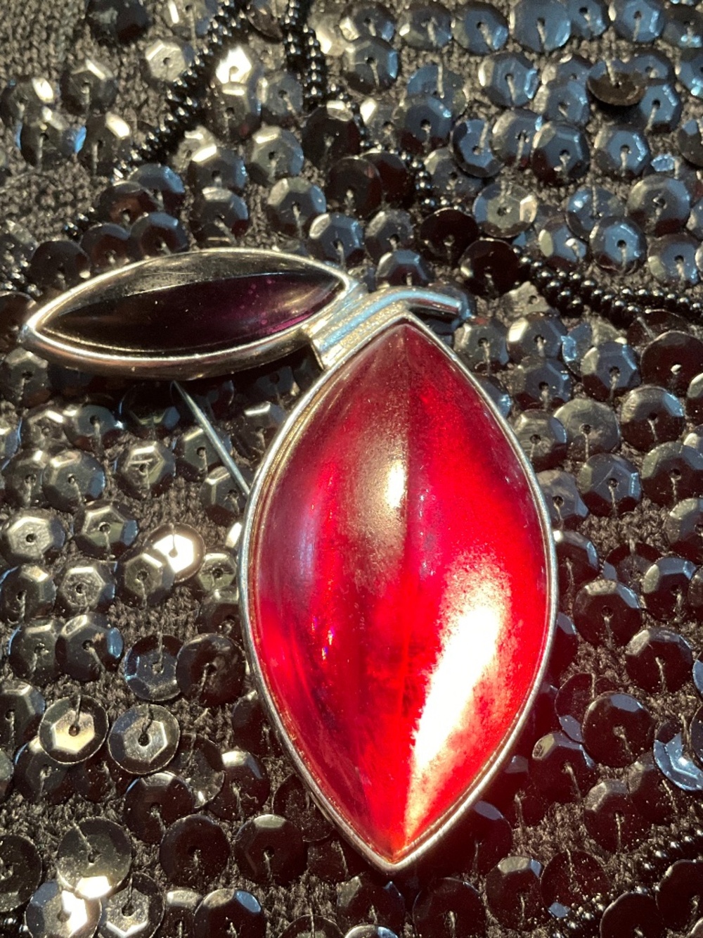 Vintage Sonia Rykiel Lucite Red Apple Brooch Pin Pendant